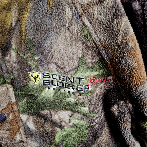 Scent Blocker Plus Protect XT Med Camo Fleece Jacket Outdoor Hunting Windblocker - Picture 8 of 11